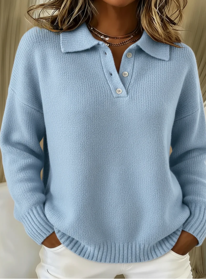 Edith | Soft Knit Polo Sweater