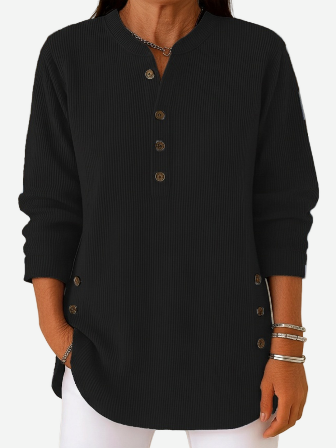 Belle | Long Sleeve Solid Knit Sweater