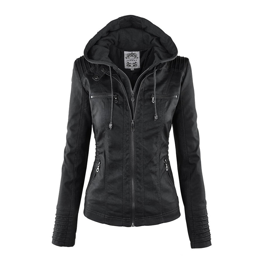 Patty | Modern Leather Jacket with Hood