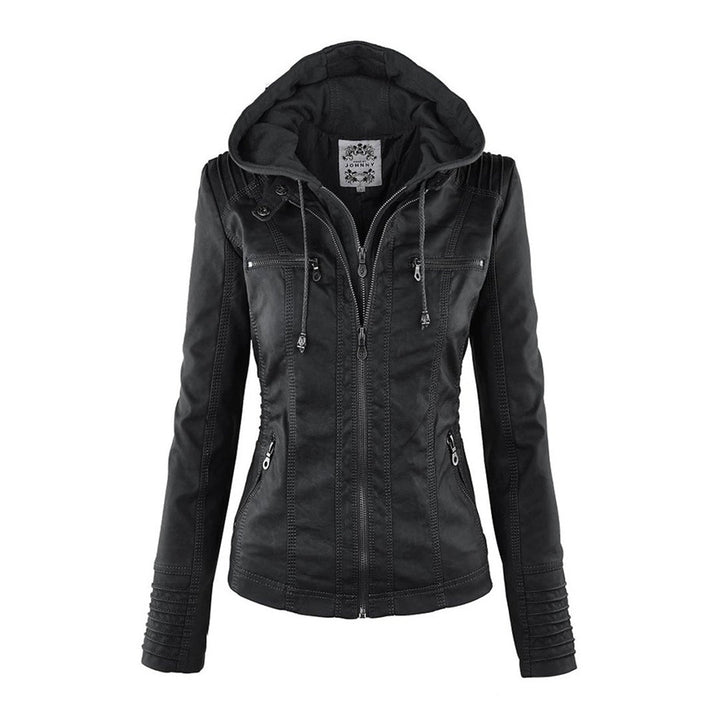 Patty | Modern Leather Jacket with Hood