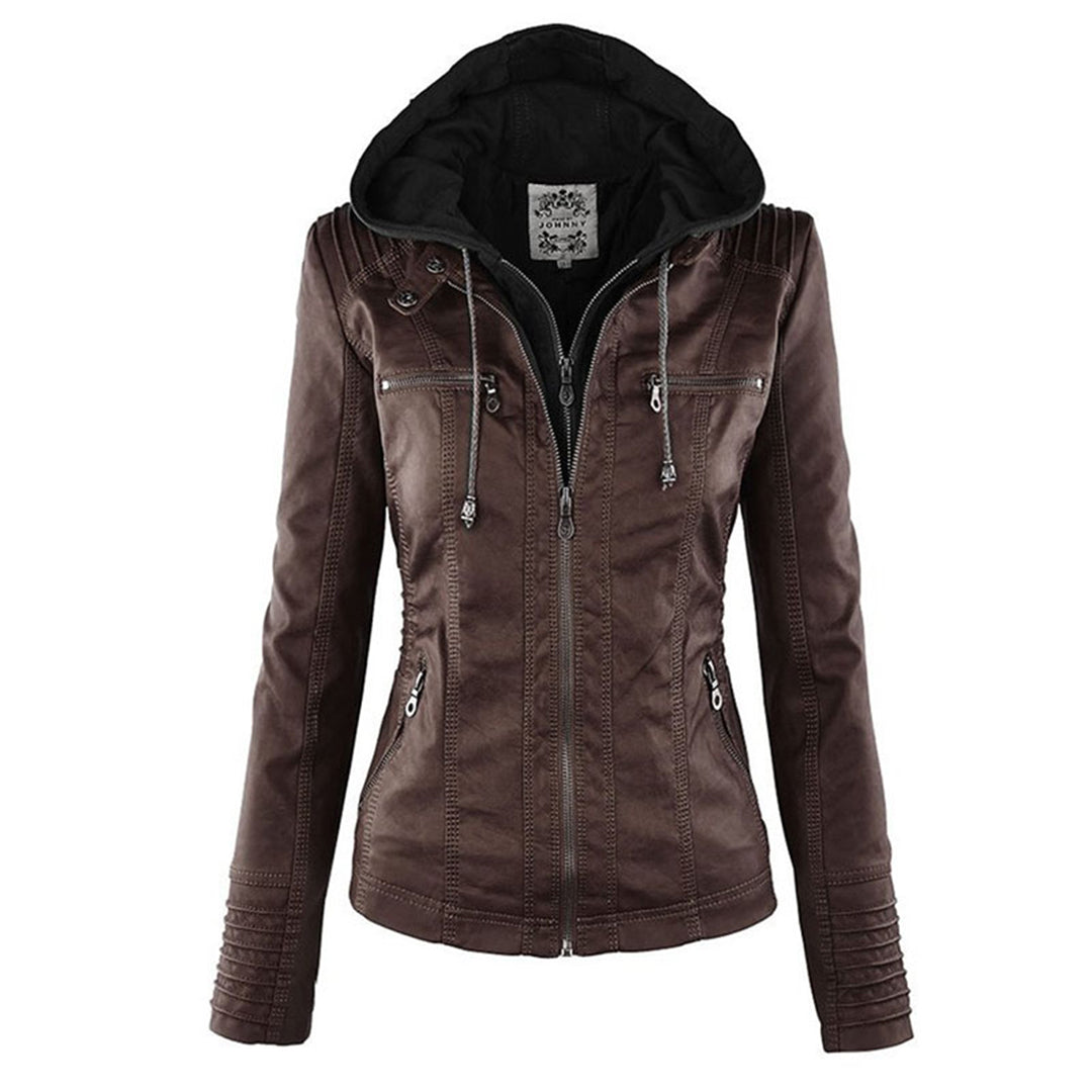 Patty | Modern Leather Jacket with Hood