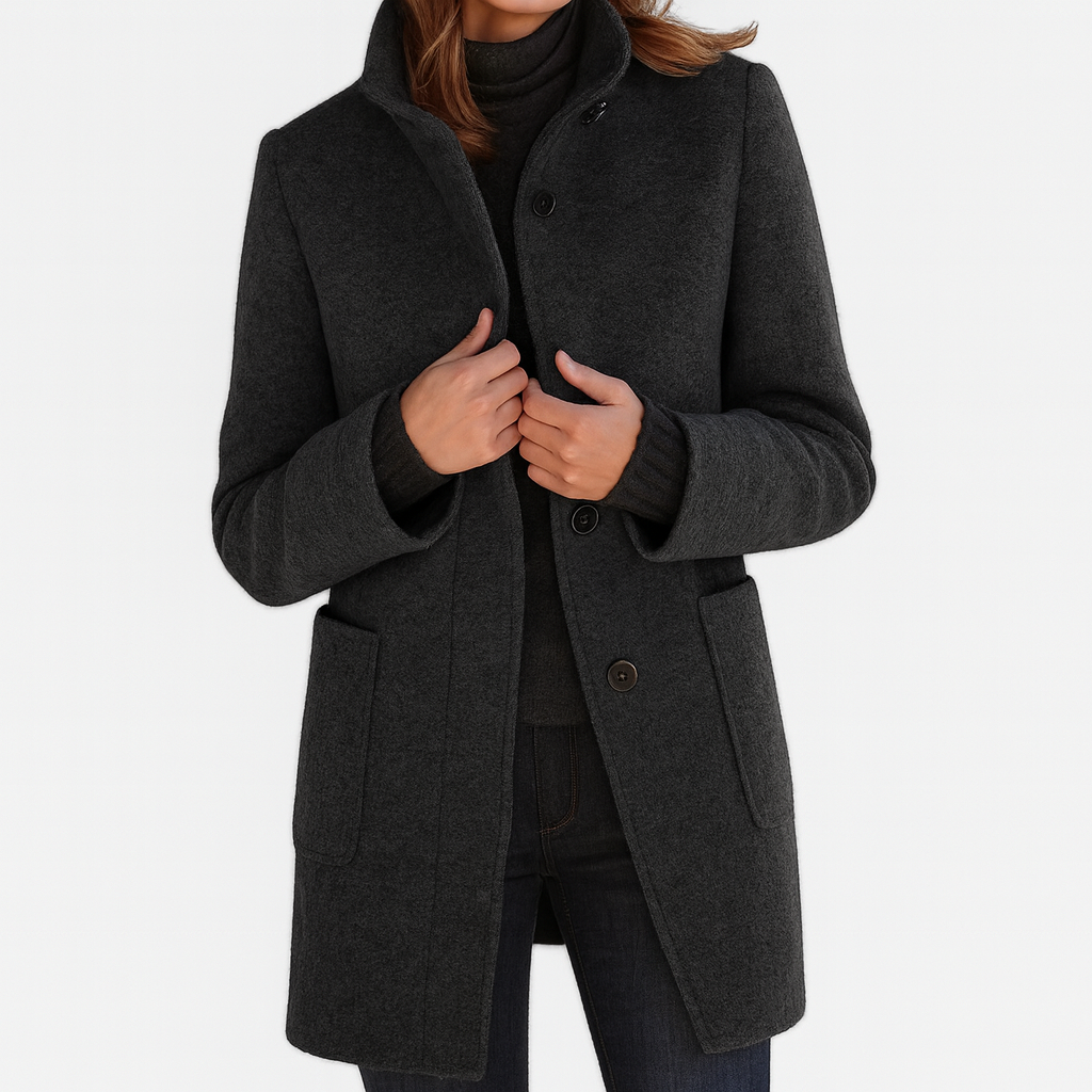 Olivia | High Collar Jacket in Wool Blend