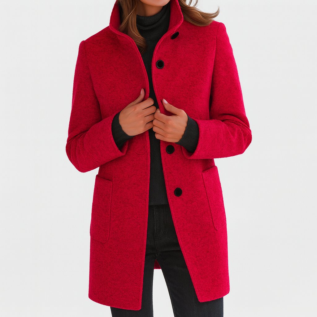 Olivia | High Collar Jacket in Wool Blend