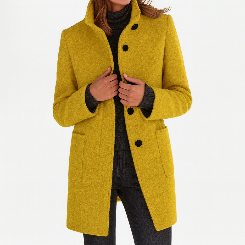 Olivia | High Collar Jacket in Wool Blend