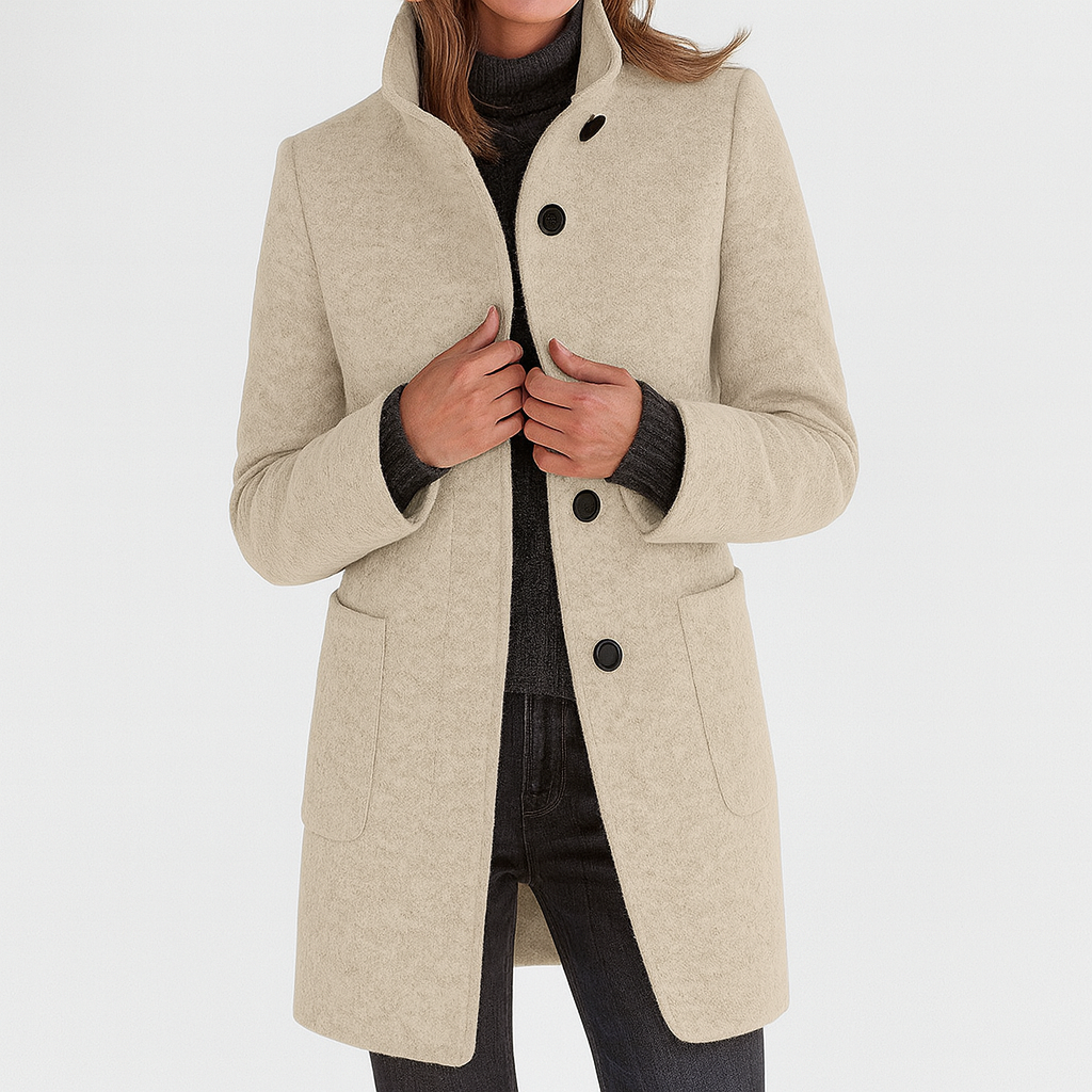 Olivia | High Collar Jacket in Wool Blend