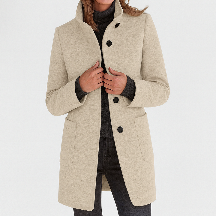 Olivia | High Collar Jacket in Wool Blend