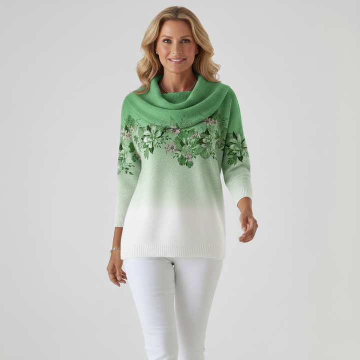 Calder | Floral sweater with soft neckline