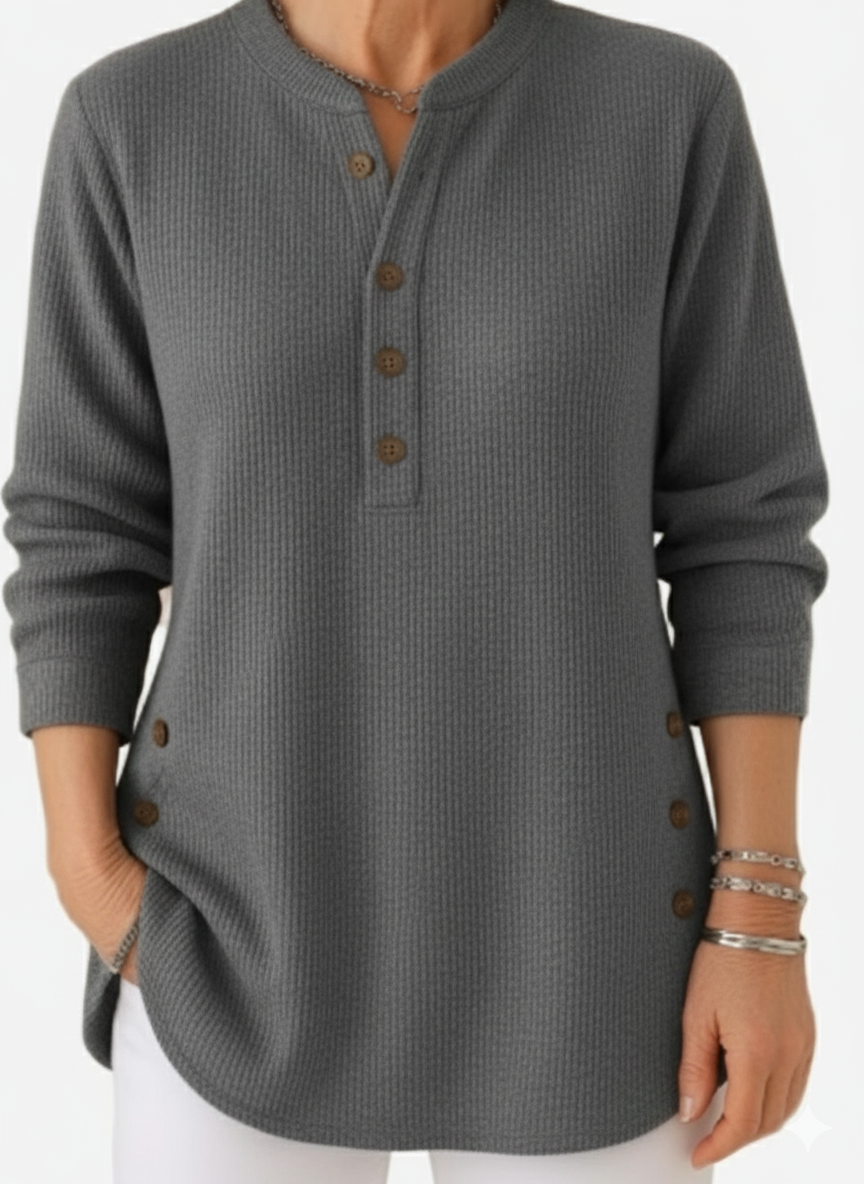 Belle | Long Sleeve Solid Knit Sweater