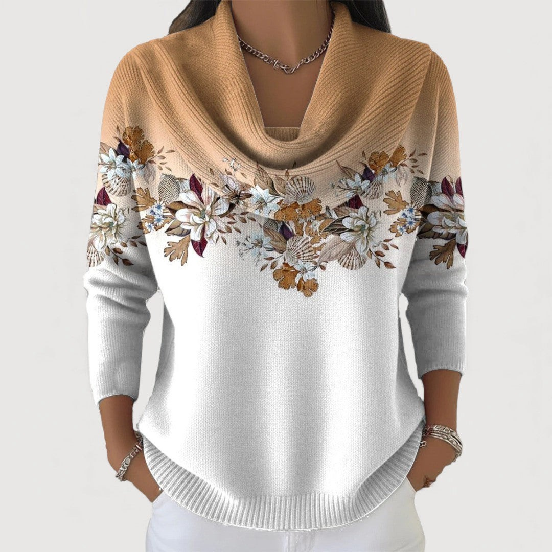 Calder | Floral sweater with soft neckline