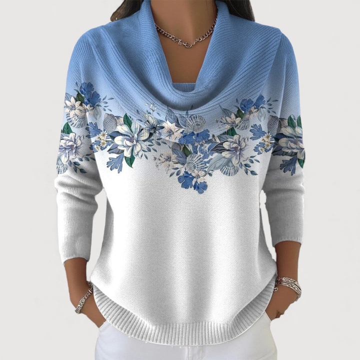 Calder | Floral sweater with soft neckline