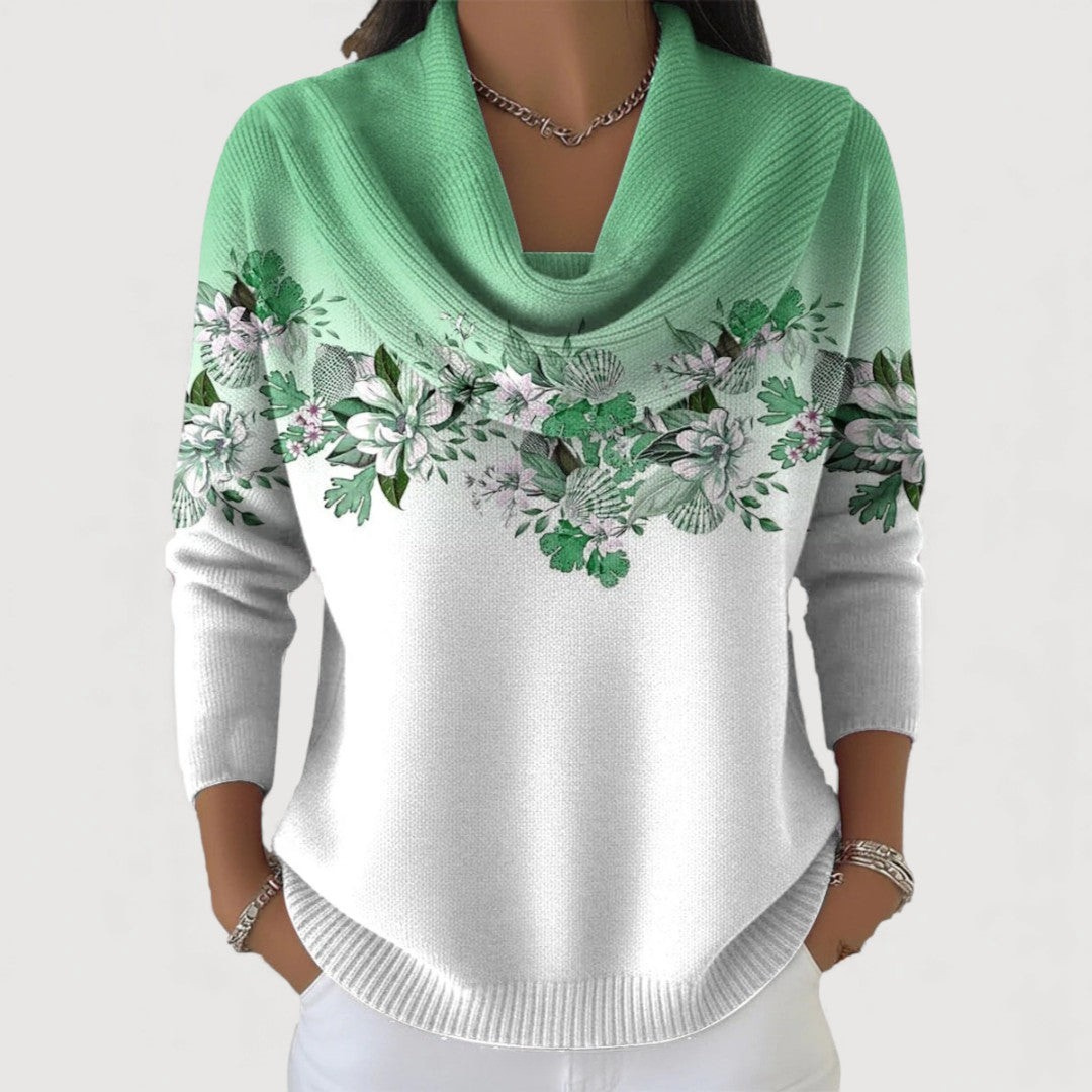 Calder | Floral sweater with soft neckline