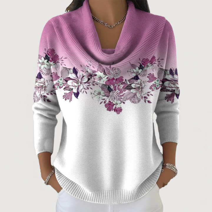 Calder | Floral sweater with soft neckline