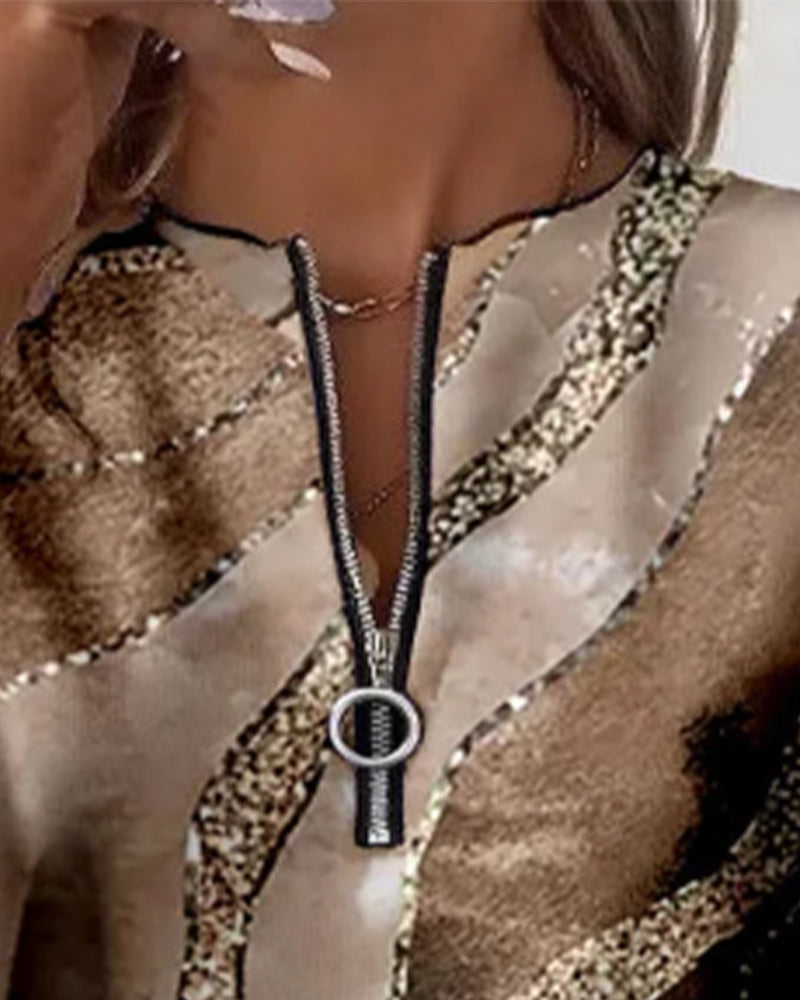 Mila | Half-zip sweatshirt with vintage print