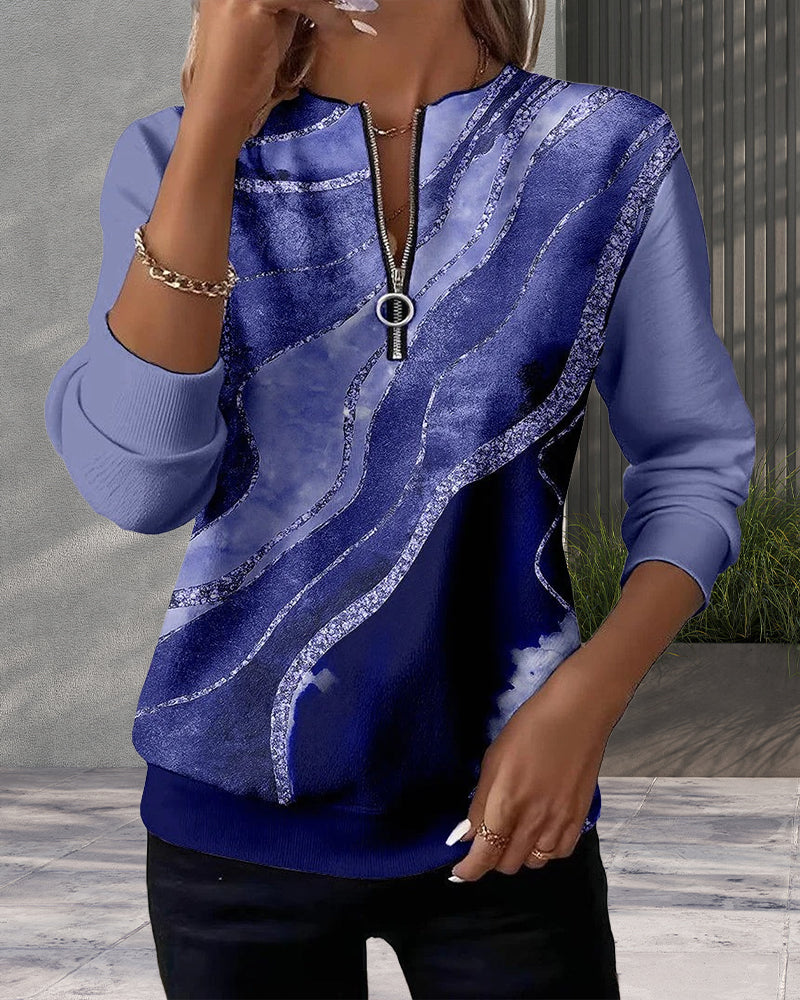 Mila | Half-zip sweatshirt with vintage print