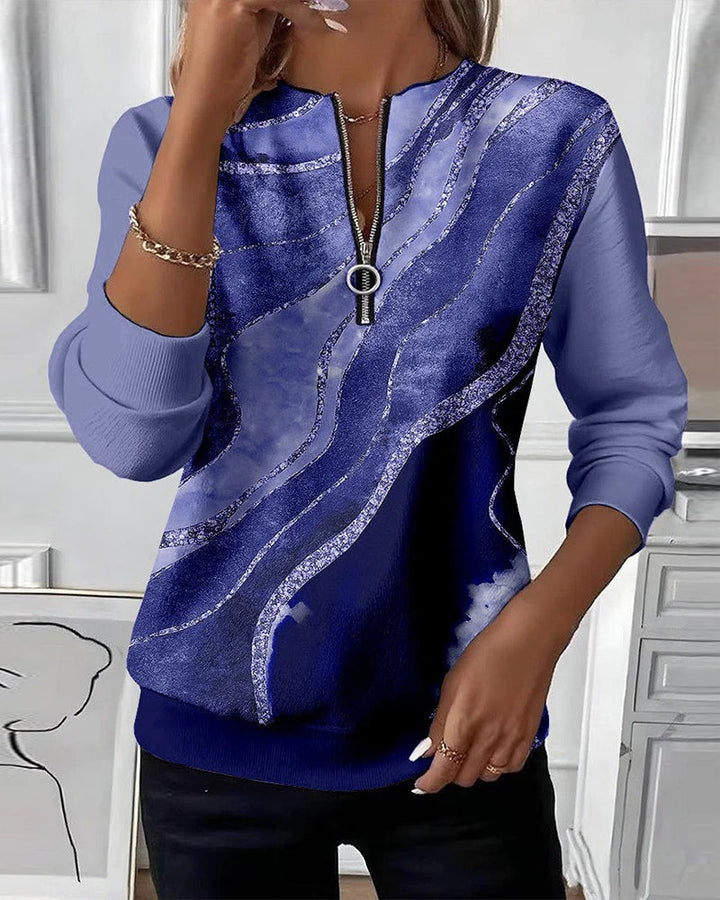 Mila | Half-zip sweatshirt with vintage print