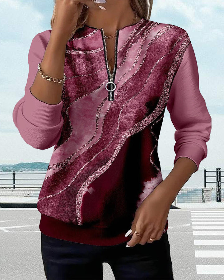 Mila | Half-zip sweatshirt with vintage print