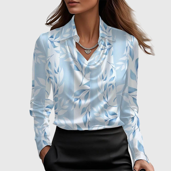 Freya | Satin Drape Collar Blouse