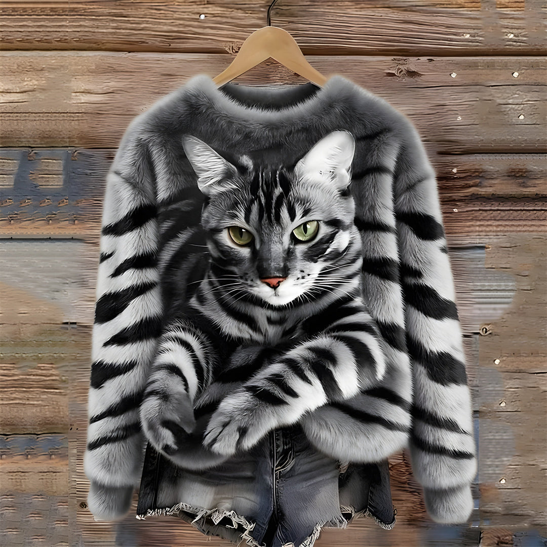 Sanne | Sweater With Cat Print