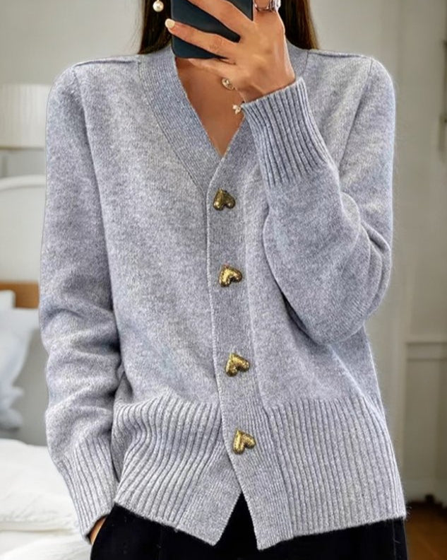 Tiana | Soft Cardigan with Heart Buttons